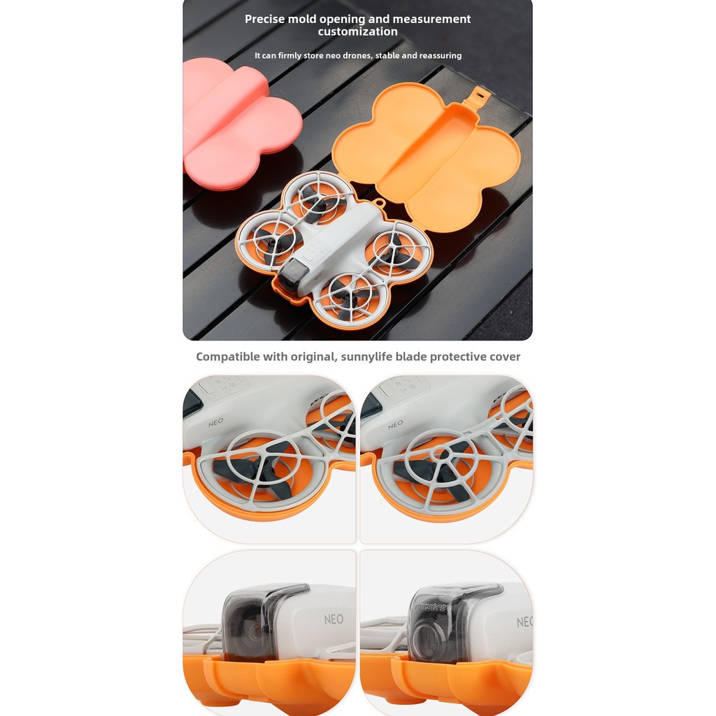 Sunnylife เหมาะสําหรับกล่องเก็บของ DJI NEO ป้องกันการชนกัน Anti-Scratch ผีเสื้อกล่องป้องกันอุปกรณ์เสริมกล่องแบบพกพา