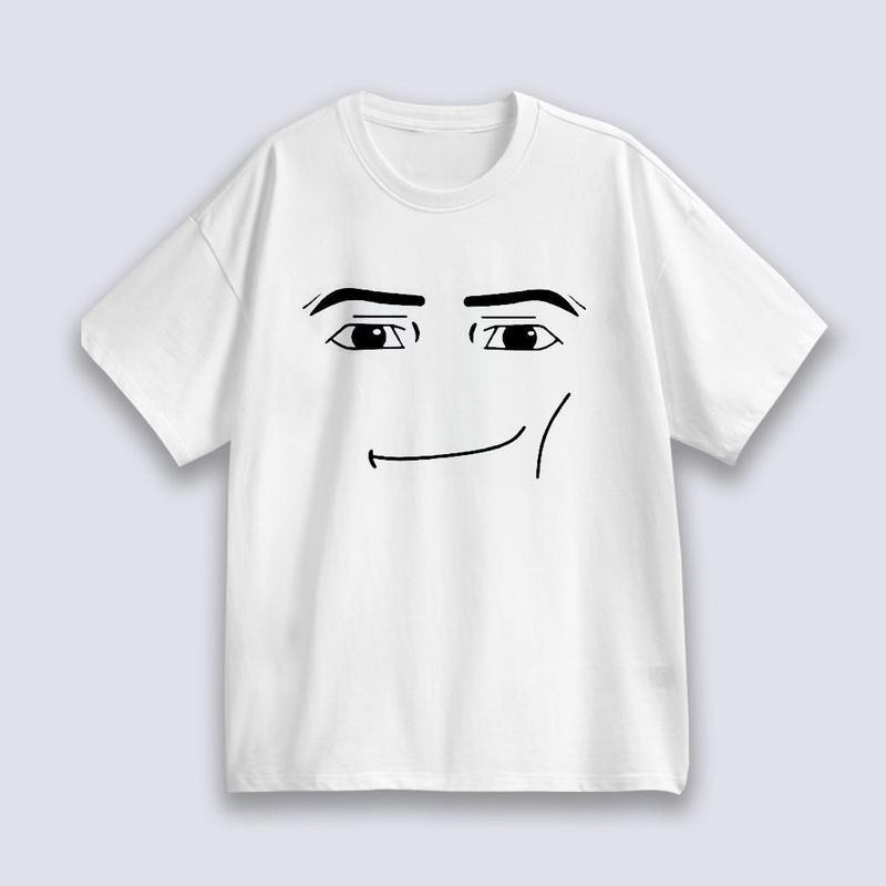 ใหม่ Unisex เสื้อยืด พิมพ์ลาย Roblox Man Face Game สําหรับผู้ชาย T-shirt เป็นกลางCOD เสื้อยืดแขนสั้นลายดอกไม้