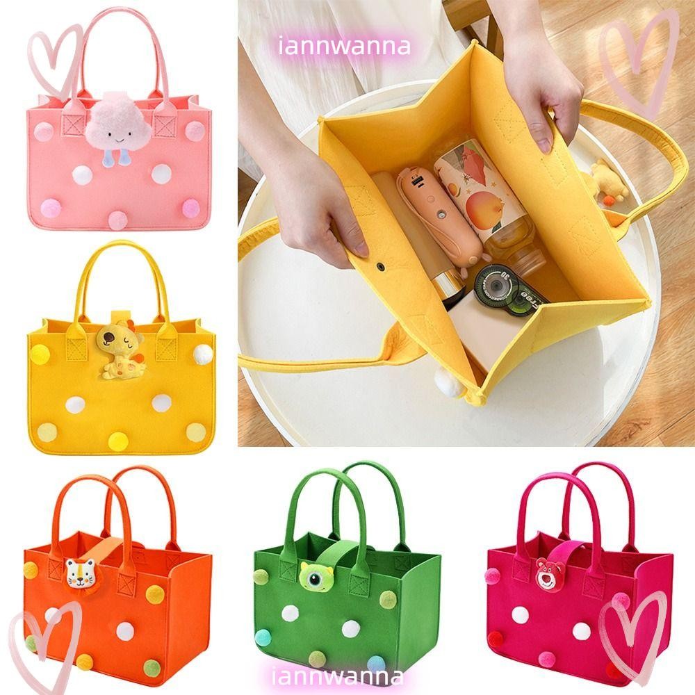 Iannwana Felt Tote Bag, กระเป๋าผ้าอ้อมเด็ก Felt การ์ตูนของขวัญกระเป๋า, น่ารักขนาดใหญ่ความจุ Murah กระเป๋าถือ Doorgift กระเป๋าผู้หญิง