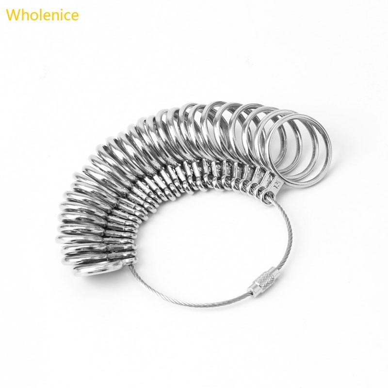 Whol แหวน Sizer เครื่องมือวัดวัด Sizing ชุดแหวนโลหะ Mandrel Gauge US ขนาด 1-13 เครื่องมือเครื่องประดับ Sizers