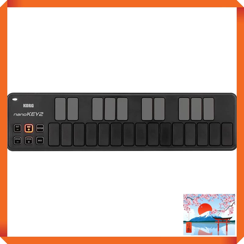 KORG nanoKEY2 USB MIDI Keyboard - Compact 25-Key Music Production Solution with Software License Included - White