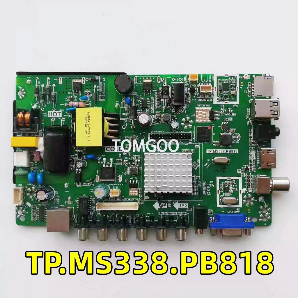 เมนบอร์ดเครือข่ายสามในหนึ่งเดียว TP.MS338PB818 สําหรับ LED-808 SMART-ZE19 Universal 628M/P45-338 V3.