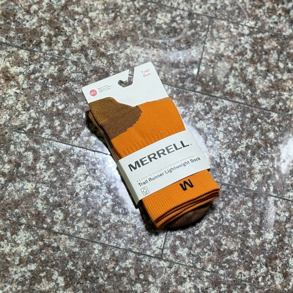 ถุงเท้าวิ่ง Merrell Trail Running Crew Socks ‘ORANGE’ (M)