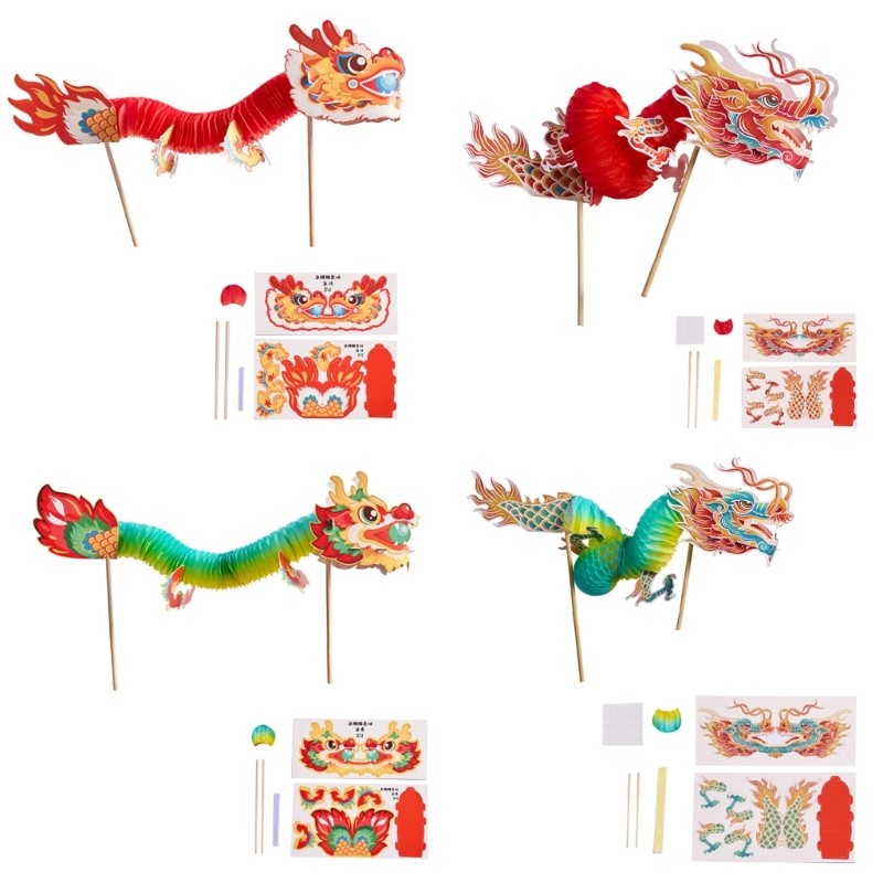 Mya 3D Dance Dragon Assembly ชุดของเล่นสําหรับเด็กวัยรุ่น Handmade จีนกระดาษหุ่นหัตถกรรมชุดสําหรับเทศกาลฤดูใบไม้ผลิ Party Supp ราคา ถูกที่สุด ดีลบีเคเค แกลเลอรีภาพที่ 9