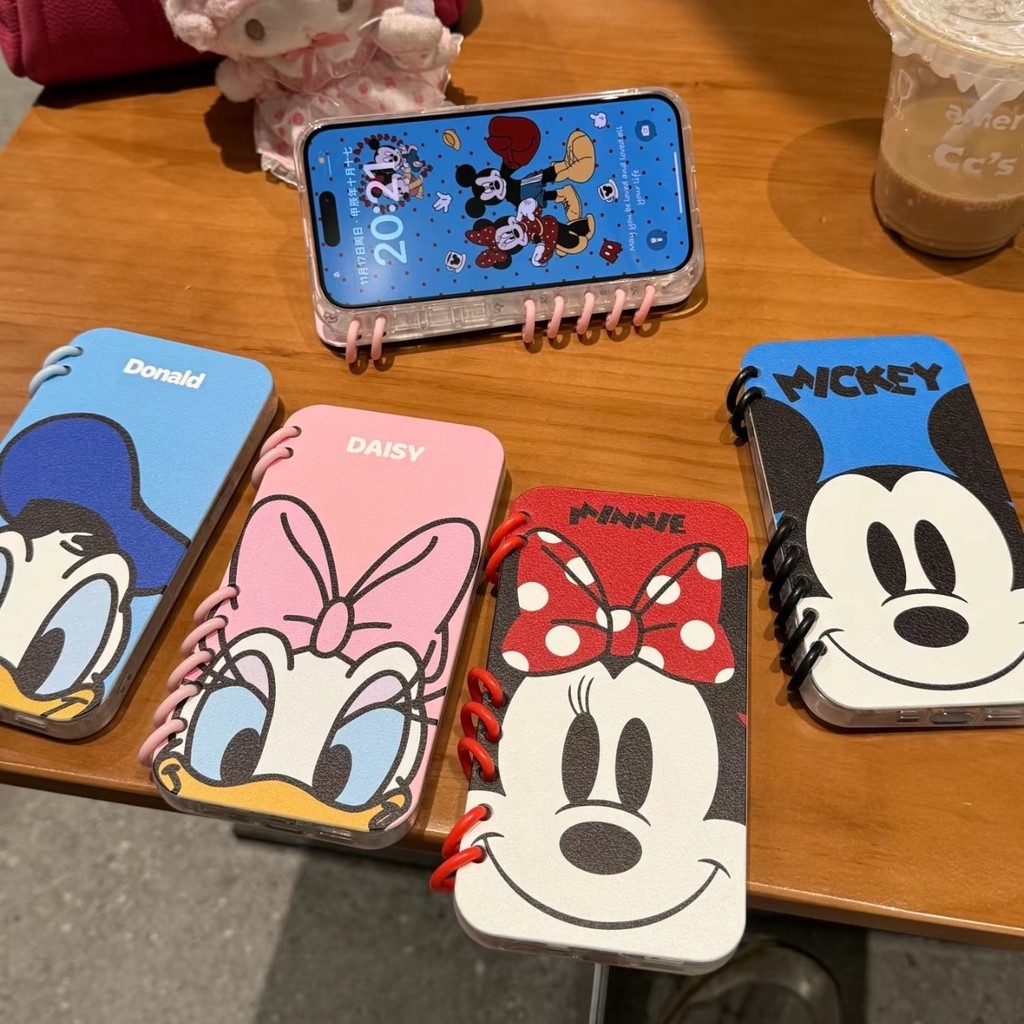 เคสโทรศัพท์แบบฝาพับลายการ์ตูนคู่มิกกี้มินนี่สำหรับ ihone16/15 promax1413 12 11