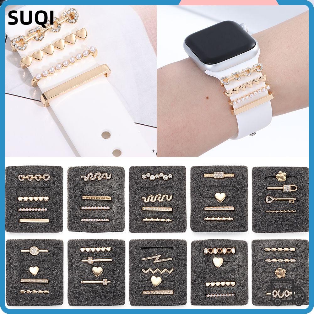 Suqi ใหม่ สายนาฬิกาข้อมือ ประดับเพชร ขนาดเล็ก หมุนได้ ของขวัญ สําหรับตกแต่ง