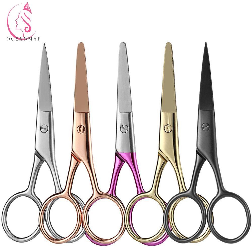 Oceanmap Eyebrow Trimmer สแตนเลส Professional จมูกผมกรรไกรความงามแต่งหน้าเครื่องมือขนาดเล็กรอบ/Pointed toe เล็บ Cuticle Nipper กรรไกร