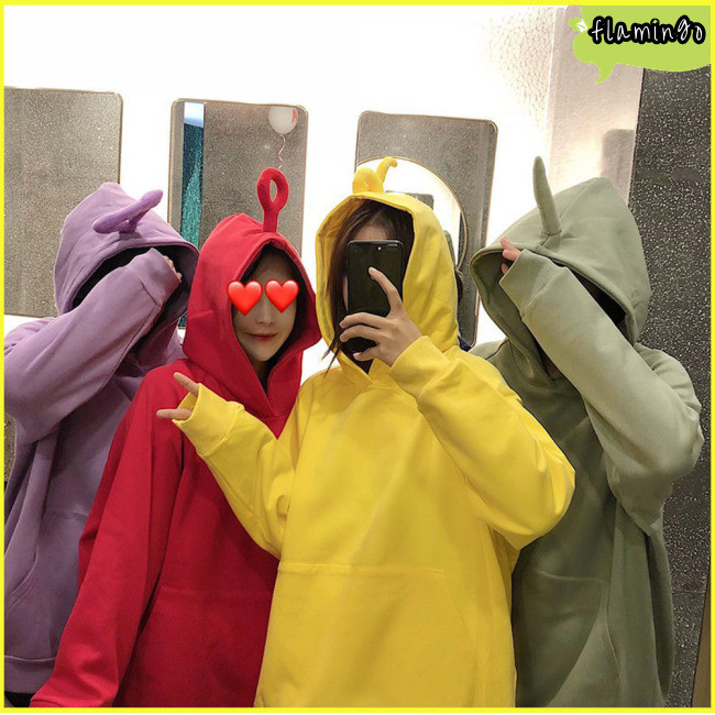 Flamingo ผู้หญิงน่ารัก Teletubby Design เสื้อกันหนาว Hoodies หลวมเสื้อสวมหัว Casual All-match Top