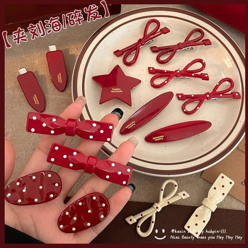 6ชิ้นแฟชั่นเกาหลีโบว์กิ๊บผู้หญิงอุปกรณ์ผมชุด