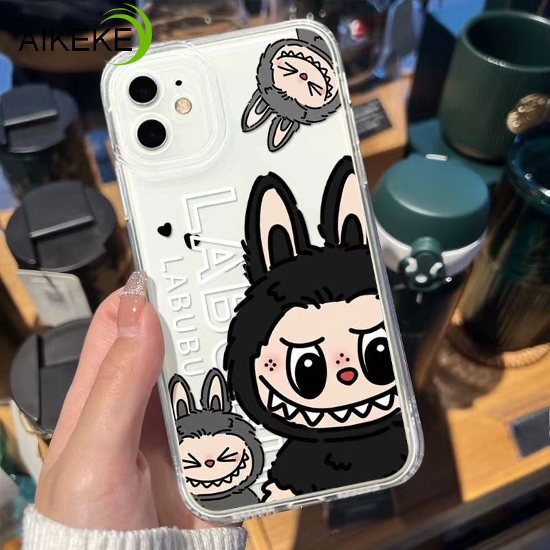 สําหรับvivo X200 Pro Mini IQOO 13 Z9 Turbo Neo 10 9s Pro Plus V40 Pro Y300 Y200 GT Y100 Y37 Pro Y36T V29E 5Gเคสโทรศัพท์โปร่งใสPOP MART Labubuซิลิโคนอ่อนนุ่มคู่ปกหลัง