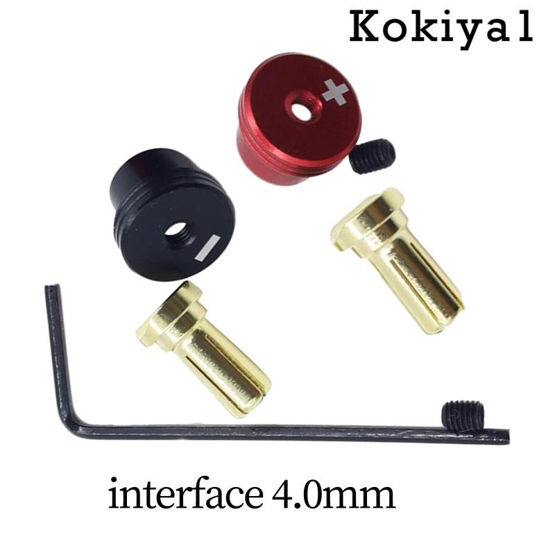 [Kokiya1] 2 ชิ้นปลั๊กกล้วยโลหะ RC Banana Connector สีแดงและสีดํา Lower ความร้อนปลั๊กอ่างล้างจานสําหรับยานพาหนะรุ่น ESC DIY Accs