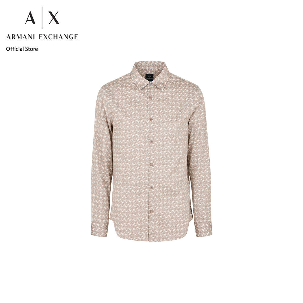 AX Armani Exchange เสื้อเชิ้ตผู้ชาย รุ่น AX 6DZC45 ZNZRZ7704 - สีเบจ