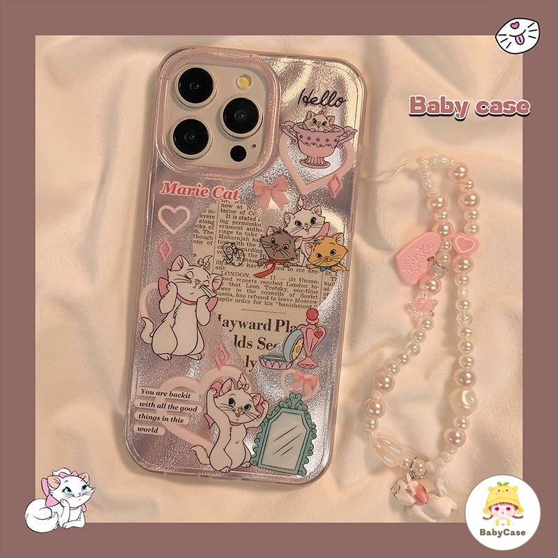 เคสไอโฟน15 13 สำหรับ iPhone 11 16 13 15 14 12 Pro Max 7 16 8 15 14 Plus XR X XS Max SE 2022 ปกแมวมารีหวานน่ารัก