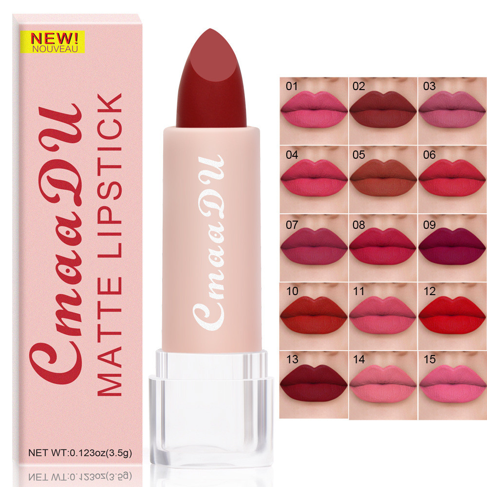 15 สีลิปสติกลิปกลอสลิปสติกเนื้อแมทกันน้ําไม่ติดถ้วย
