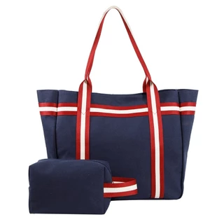 ELLE HOMME SHOPPING BAG ผ้าแคนวาส รุ่นแถมกระเป๋าใบเล็ก ปากกระเป๋าติดแป๊กแม่เหล็ก H8H014