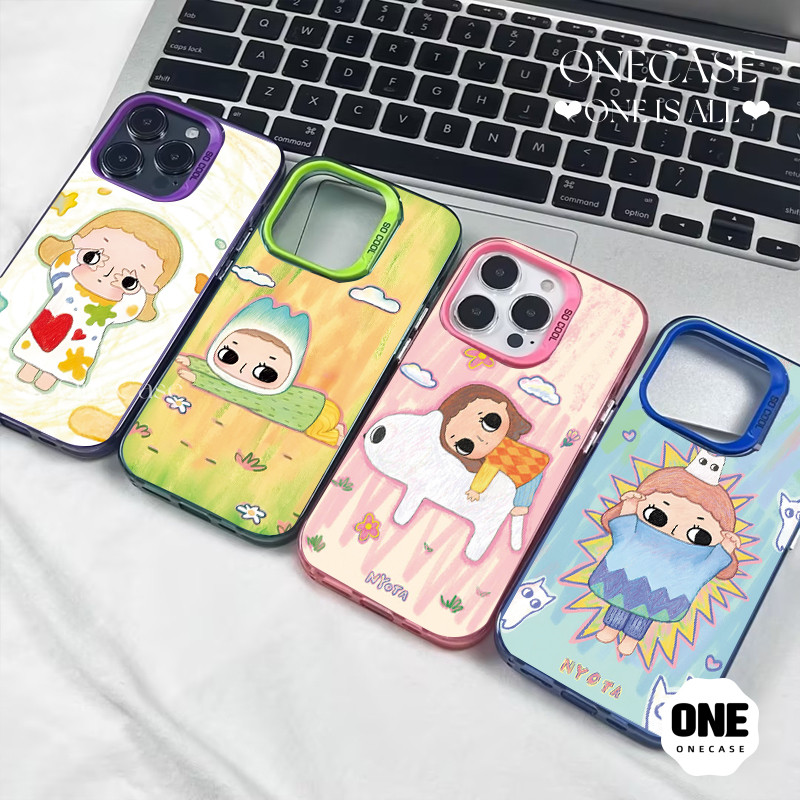 การ์ตูนใหม่อินเทรนด์สาวน่ารักภาพวาด Nyota เคสไอโฟน11 สำหรับ IPhone 16 13 14 15 12 11 Pro Max XR X 7 8 15 Plus XS Max เคส