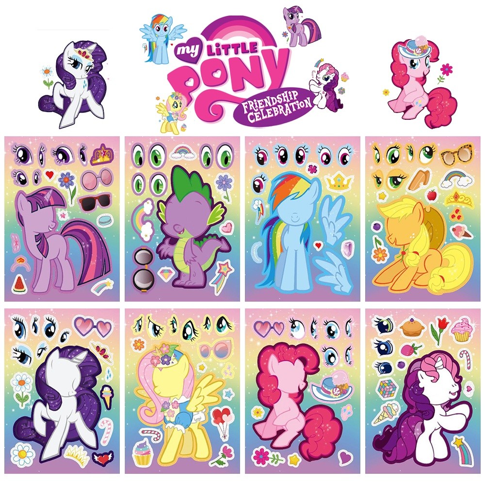 สติกเกอร์ ลายการ์ตูน My Little Pony:Friendship Is Magic Series สไตล์คลาสสิก สําหรับติดตกแต่ง 8 ชิ้น