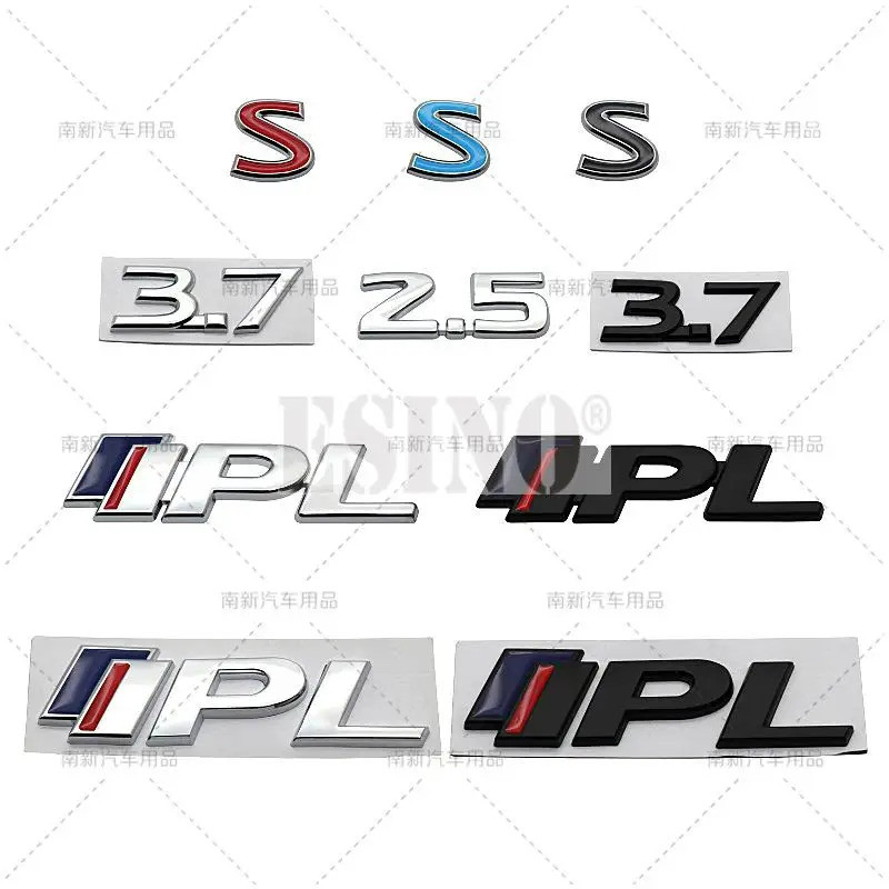 Car Styling 2.5L 3.7L IPL 3D Car Metal Zinc Alloy Badge Adhesive Emblem Decal for Infiniti Q50 Q50S 