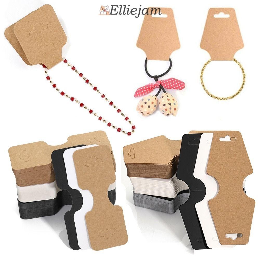 Elliejam 50PCS Jewellery Packing Card,Multicolor DIY แพคเกจผู้ถือกระดาษแข็ง,สร้อยคอสร้อยข้อมือสายรัดข้อมือห่อของขวัญแขวนแท็กเปล่า