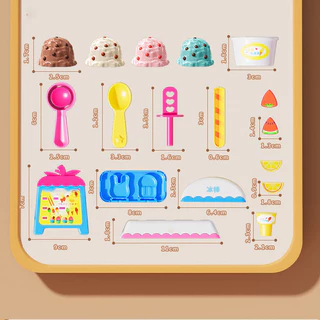 ชุดของเล่นเครื่องทําไอศครีม ดินเหนียวหลากสี DIY บ้านไอศกรีมดินเหนียว แสร้งทําเป็นเกม ชุดของเล่นในครัว