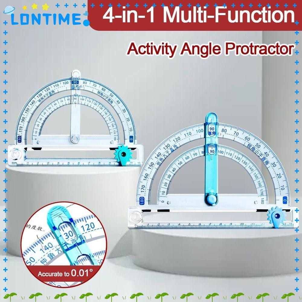 LONTIME กิจกรรมไม้บรรทัดวัดมุม,วาดวงกลมเครื่องมือ Multi-Function Bevel ไม้โปรแทรกเตอร์,คุณภาพสูงวงกลมพลาสติก/มุมวาดเครื่องมือเครื่องเขียน