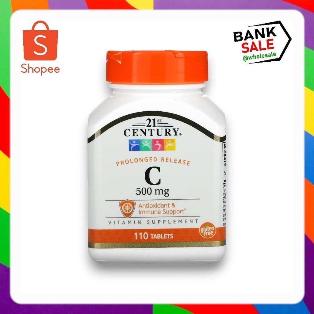 21st Century, Vitamin C, Prolonged Release, 500 mg, 110 Tablets  ( + สูตรออกฤทธิ์นาน  + )