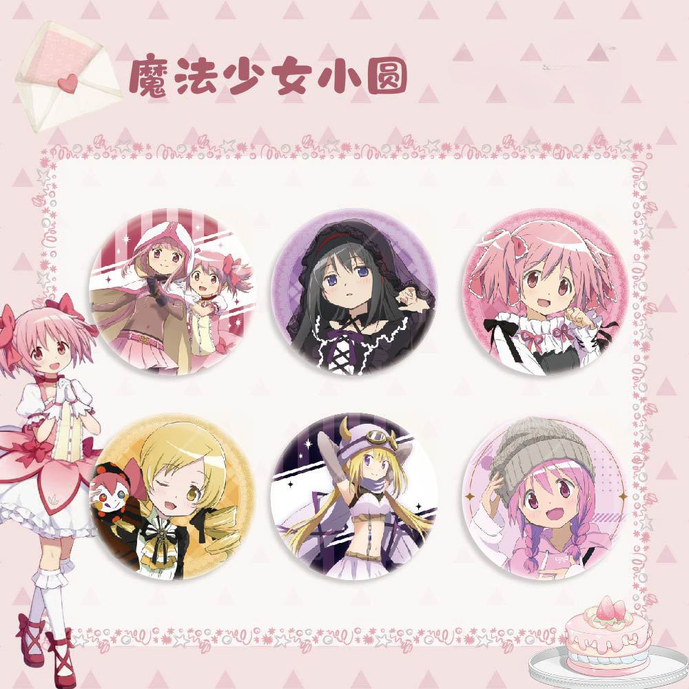 Puella Magi Madoka Magica Tinplate ป้ายโลหะ Pin อะนิเมะอุปกรณ์ต่อพ่วงเข็มกลัดของขวัญสะสม