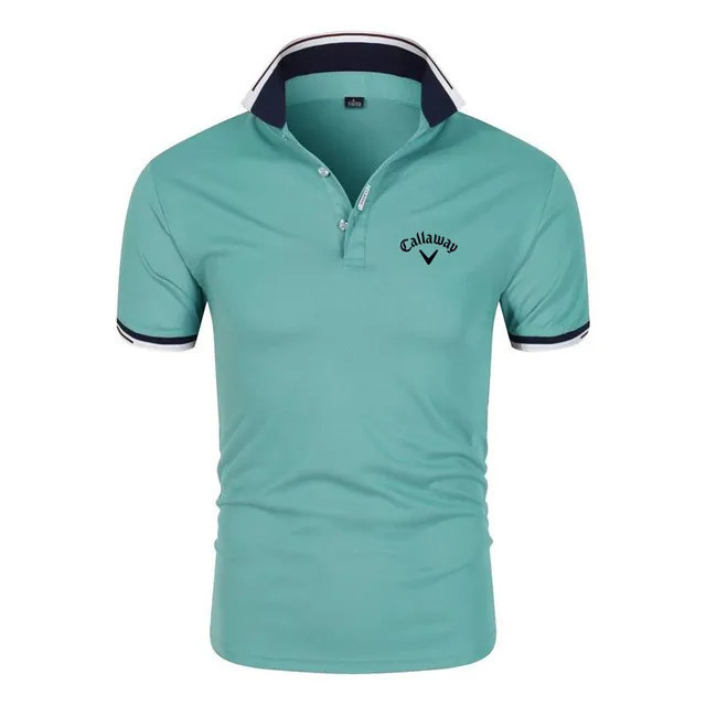 2024 ฤดูร้อนยี่ห้อ Callaway เสื้อโปโลผู้ชายชุดโปโลพิมพ์เสื้อกอล์ฟสบายๆเย็บผู้ชายแขนสั้น