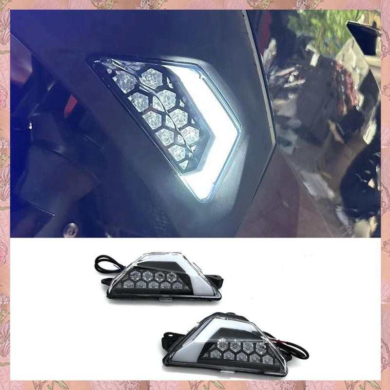 [h3w732xnj.ph] ไฟเลี้ยวหน้า LED รถจักรยานยนต์สําหรับ 300 400 500 650 -6R -25R ZX4R