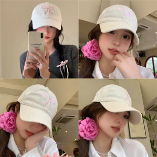 COZII หมวกแก็ป หมวกเบสบอล ปักลายสก๊อต ประดับโบว์น่ารัก มี 6สี (ปักโบว์) หมวกเบสบอล แฟชั่นเกาหลี cotton cap หมวกเดินป่า