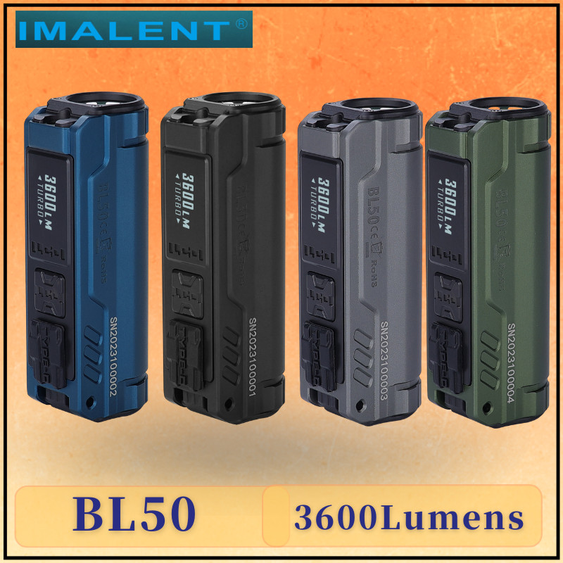 IMALENT BL50 ไฟฉาย EDC แบบชาร์จไฟได้ 3600 Lumens, UV Light & White LED ไฟฉายพกพาแหล่งกําเนิดแสงคู่ไฟพ็อกเก็ตสําหรับฉุกเฉินและตั้งแคมป์
