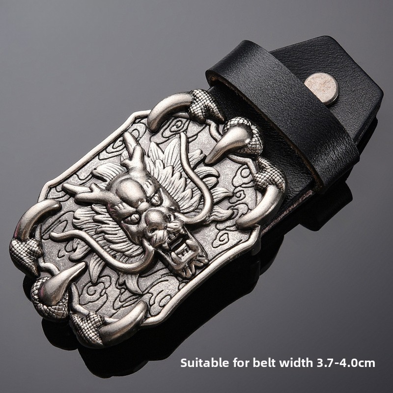 หัวเข็มขัดลายสัตว์ต่างๆ หัวเข็มขัดหนังโลหะผสมสไตล์คาวบอยตะวันตก หัวเข็มขัดอุปกรณ์เหมาะสำหรับเข็มขัดขนาด 3.7-4.0 ซม. - รูปที่ 4