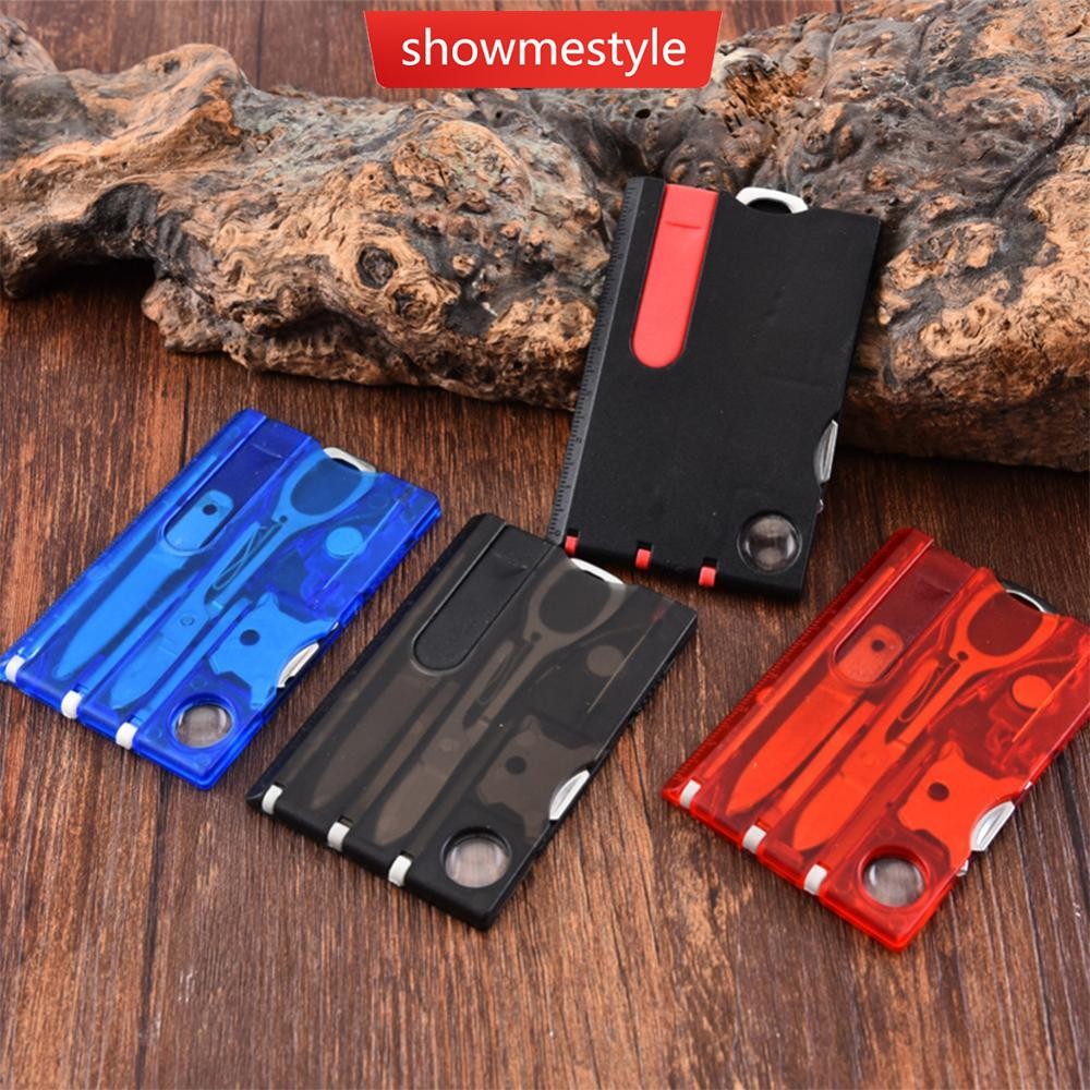 SES 12 In 1 กระเป๋าบัตรเครดิตแบบพกพาเครื่องมือ Outdoor Survival Camping อุปกรณ์ 1 กล่องแบบพกพาเดินป่าการ์ดเครื่องมือเกียร์
