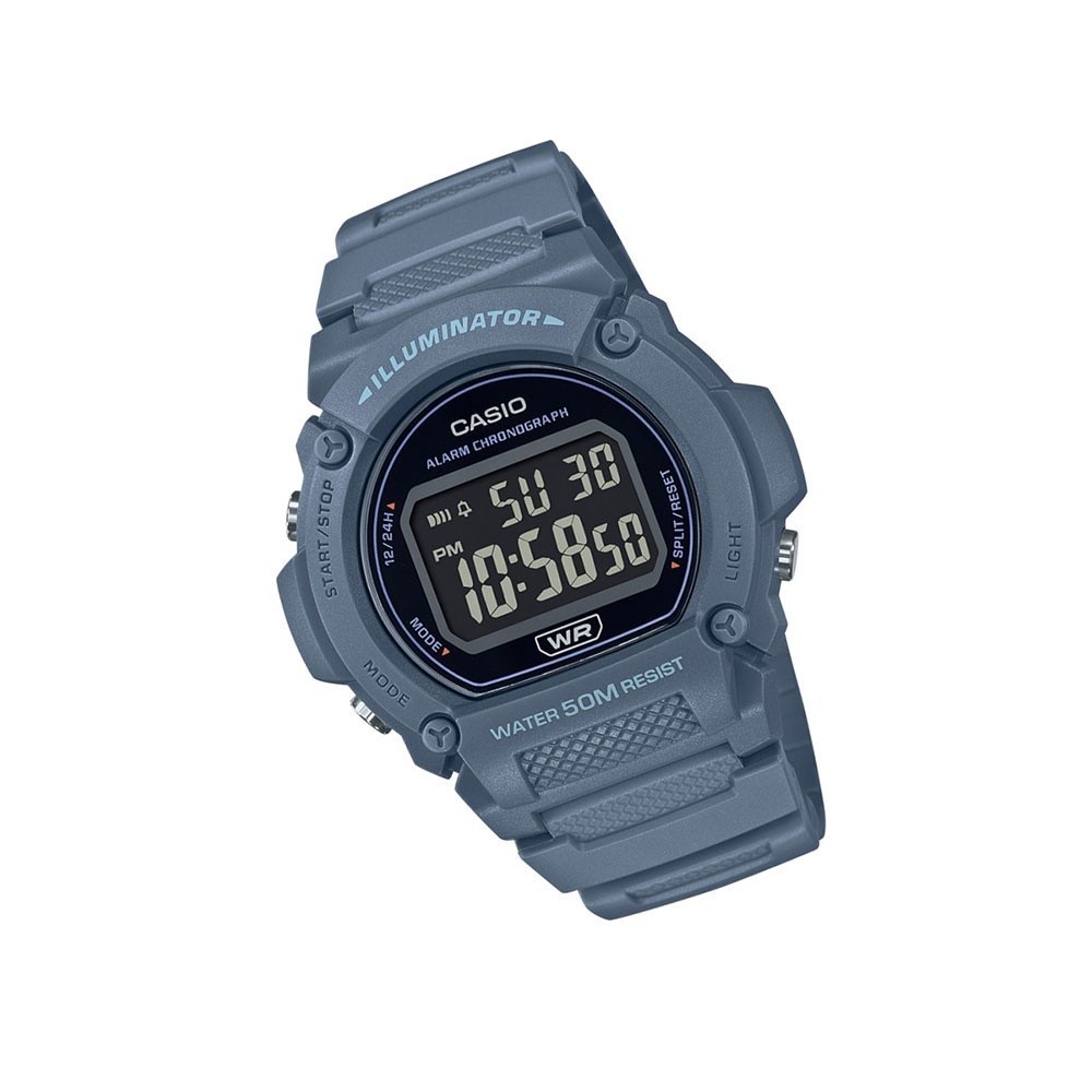 CASIO นาฬิกาข้อมือ CASIO รุ่น W-219HC-2BVDF วัสดุเรซิ่น สีฟ้า