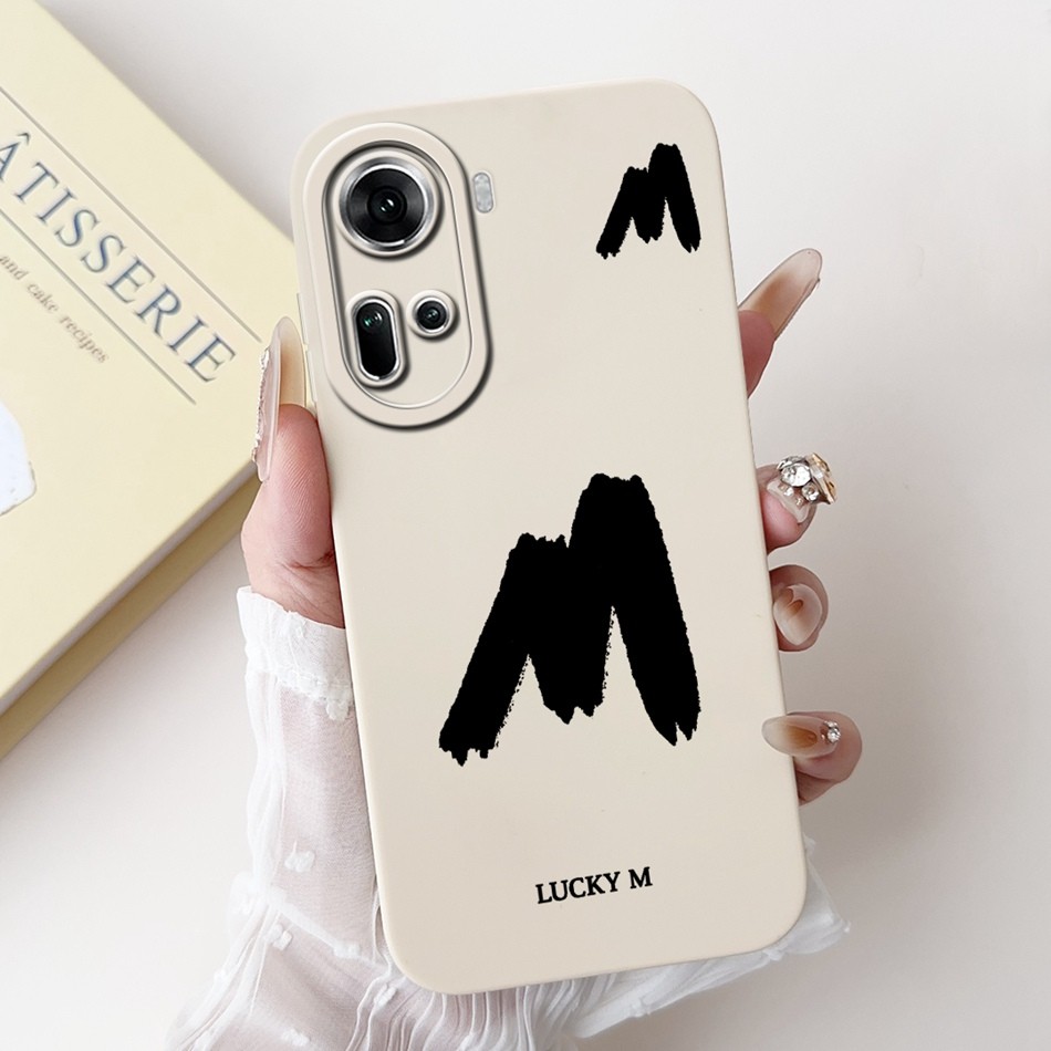 สําหรับ OPPO Reno11 CPH2599 / Reno11 Pro CPH2607 Lucky จดหมายเริ่มต้นเคสโทรศัพท์ Reno 11 11Pro 5G เลนส์ป้องกันกรณีซิลิโคนอ่อนนุ่ม - รูปที่ 7