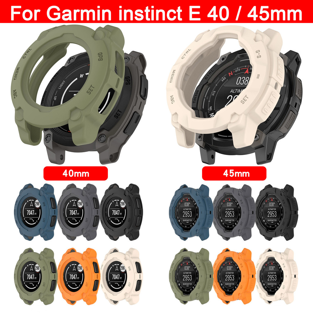 เคสซิลิโคนเหลวสําหรับ Garmin instinct E 40MM 45MM Hollow Out Silicone Shell Watch anti fall armor ฝาครอบป้องกัน