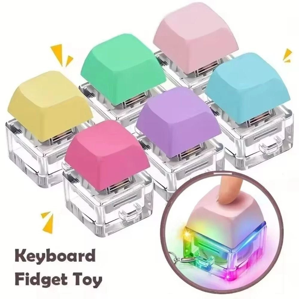 BACKSTAGEEET4FC3 นิ้วคีย์บอร์ด Caps, ปุ่มปุ่ม Keycap Fidget พวงกุญแจ, คีย์บอร์ด DIY พร้อม Light Pass The Time Pinch ของเล่น thumbnail 6