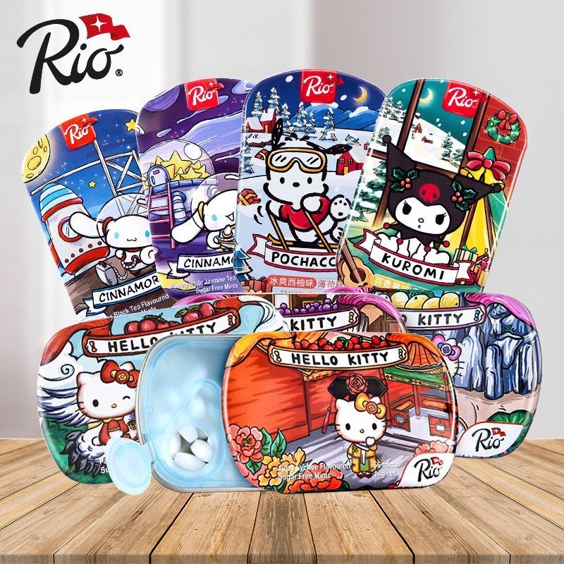 400 คนสรรเสริญ Rio ลูกอมมิ้นต์ปราศจากน้ําตาล HelloKitty Co-Branded Sanrio National อินเทรนด์ลูกอมผลไ