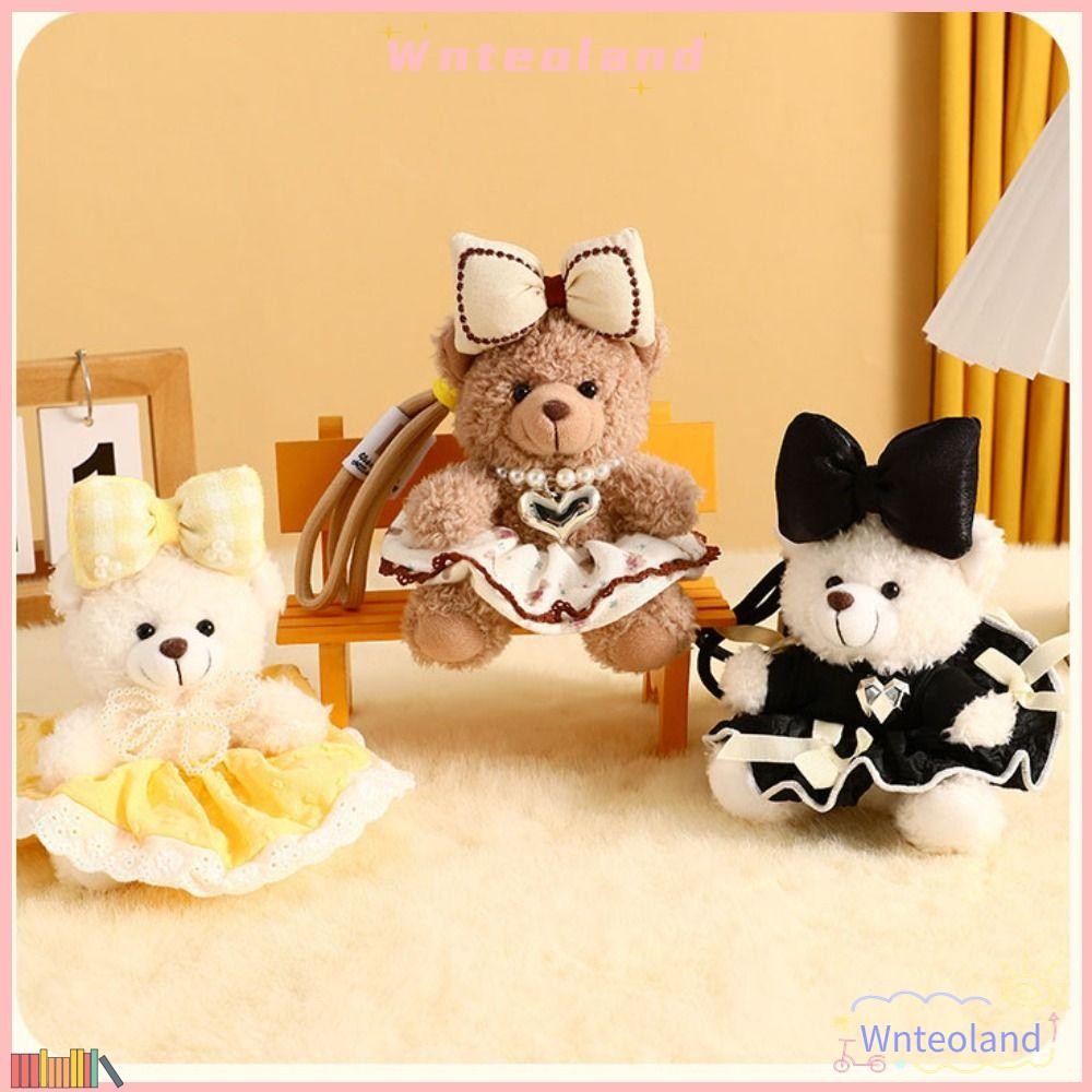 WNTEOLAND พวงกุญแจตุ๊กตา จี้ตุ๊กตาหมีกุทัณฑ์สร้างสรรค์ กระโปรงเสื้อกันหนาวน่ารัก ของขวัญพวงกุญแจรถ