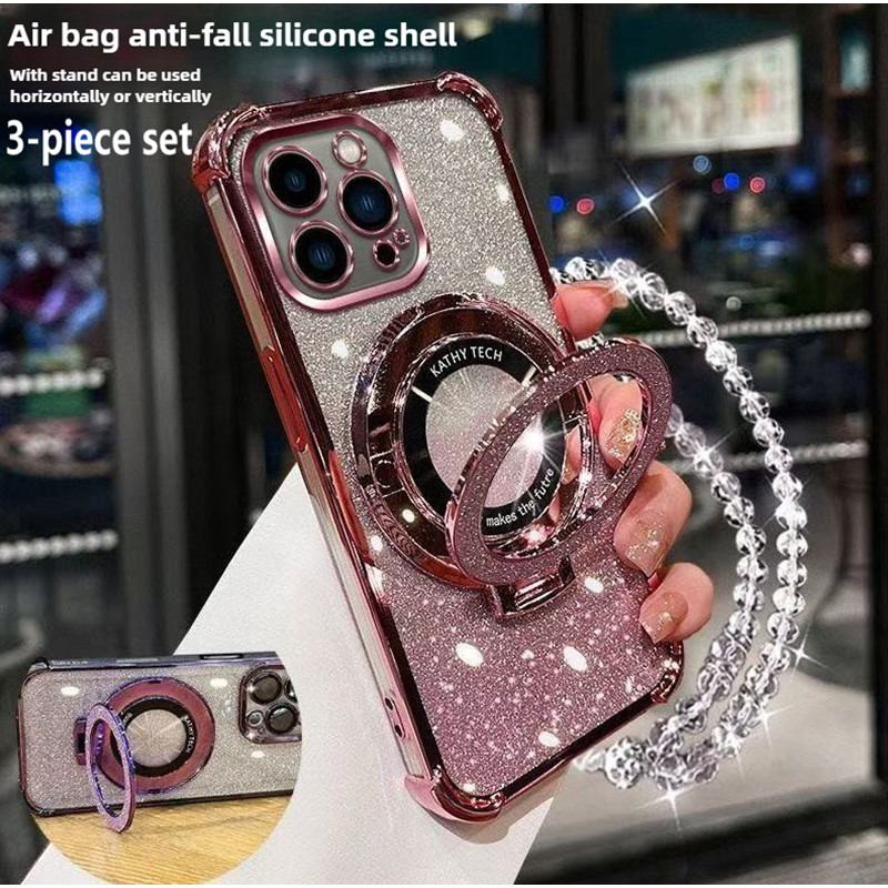 【3 in 1】เคส Samsung A10 A20 A30 A50 A50S A30S A70 A11 M11 A10S A20S โทรศัพท์มือถือกรณีนุ่มซิลิโคนกันกระแทกปกการออกแบบใหม่สวยงามมือเชือกวงเล็บ