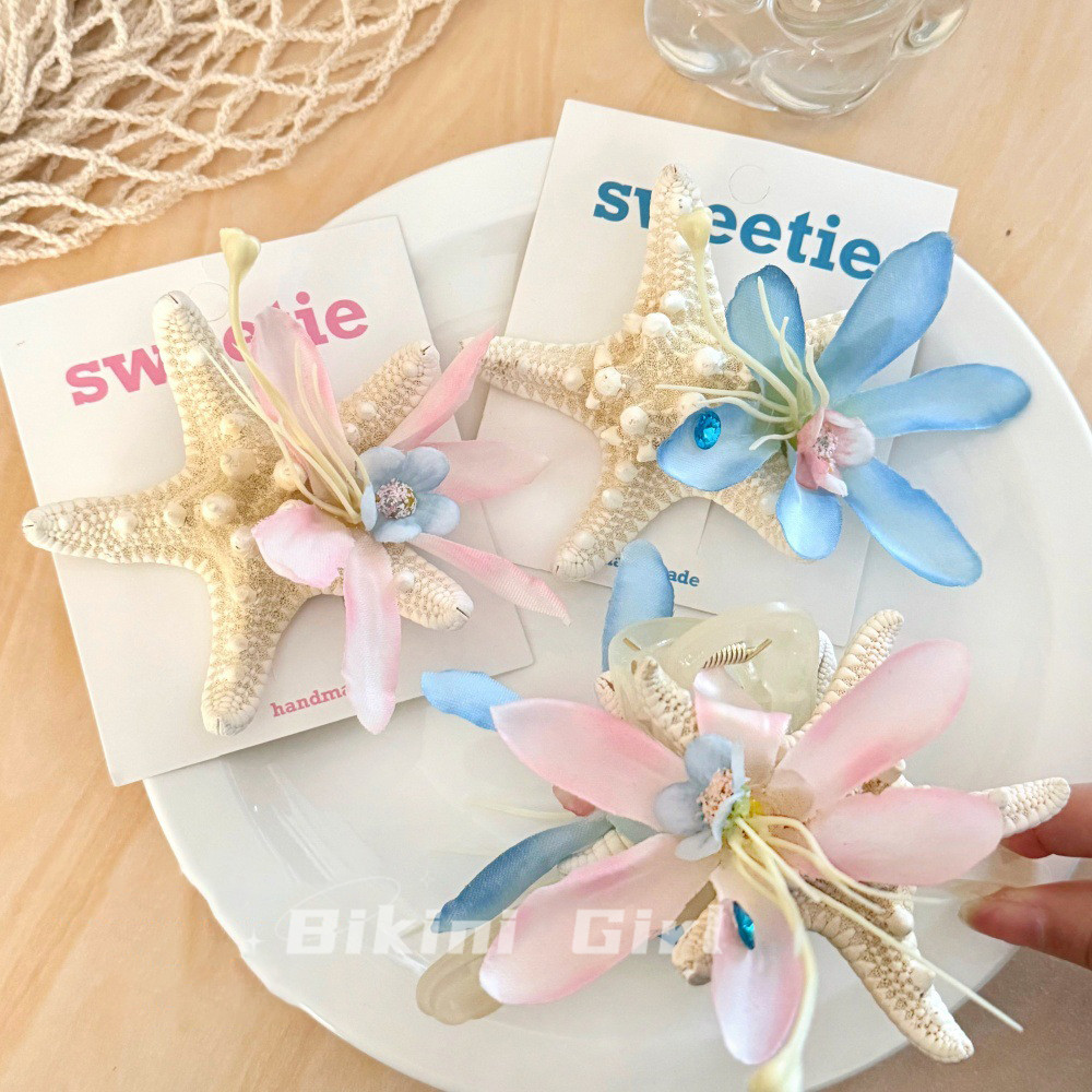 กิ๊ฟติดผม รูปดอกไม้เปลือกหอย กิ๊บเล็ก กิ๊บปากเป็ดด้านข้าง กิ๊บไปทะเล