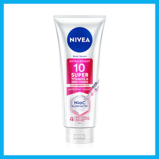 NIVEA Extra Bright 10 Super Vitamins & Skin Foods Body Serum Glow Perfection 300ml นีเวีย เซรั่มบำรุงผิวกาย ลดเลือนร...