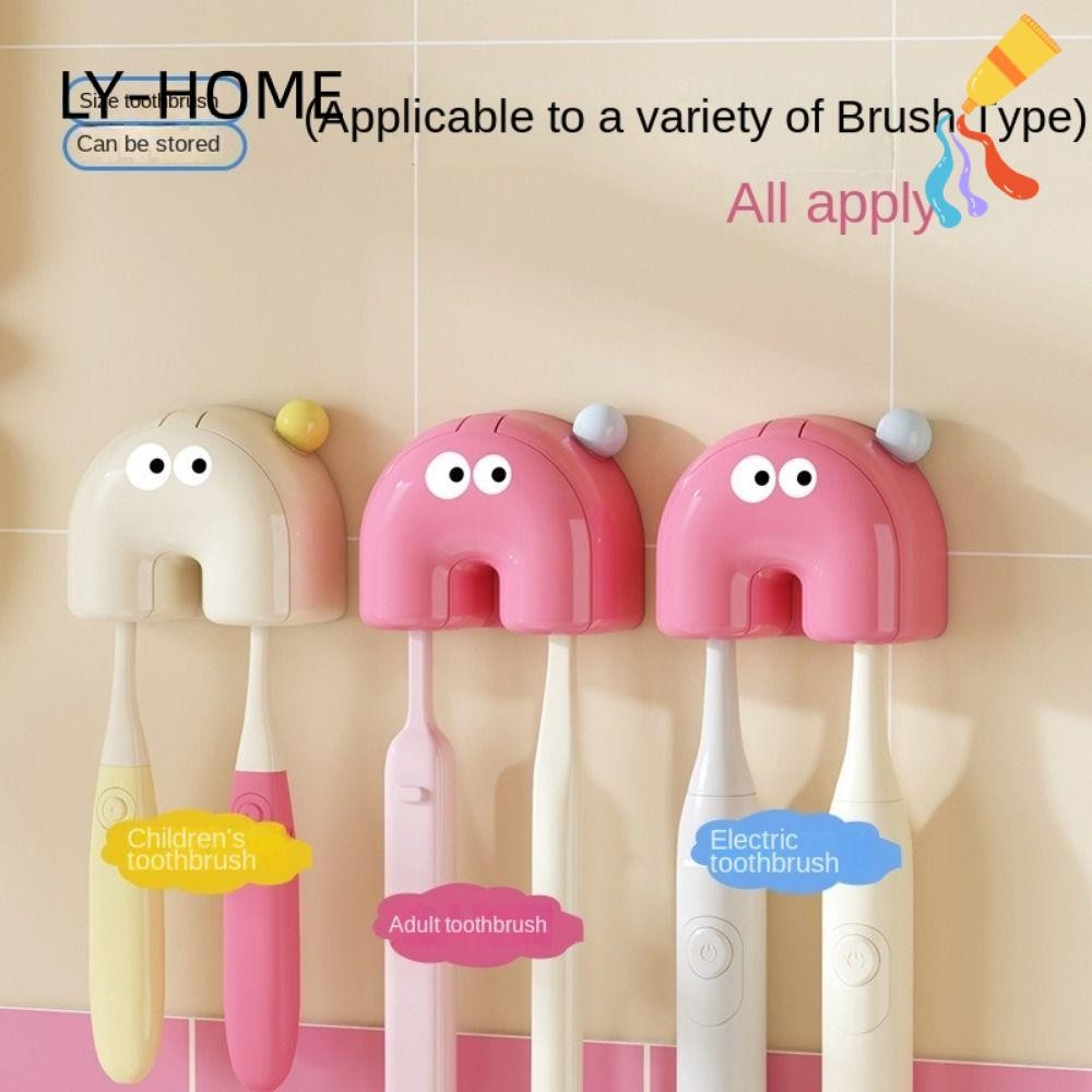 ลี่ ที่ใส่แปรงสีฟัน,ออแกไนเซอร์แปรงสีฟันมัลติฟังก์ชั่ติดผนัง,ติดตั้งง่ายกาวตนเองฝุ่นหัวแปรงสีฟันฝาครอบป้องกันห้องน้ําในครัวเรื
