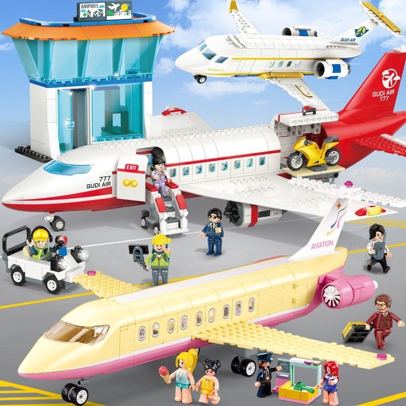 เข้ากันได้เลโก้เครื่องบินผู้โดยสารเครื่องบินปัญญาประกอบหน่วยการสร้างเด็กชายขนาดใหญ่#兼容乐高飞机客机益智力拼装积木男