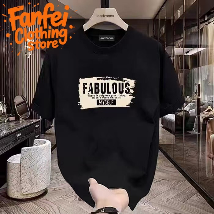 (จัดส่งตลอด 24 ชั่วโมง)Fanfei Clothing store เสื้อยืดคอกลม แขนสั้น พิมพ์ลาย ทรงหลวม พลัสไซซ์  แนวโน้มแฟชั่น