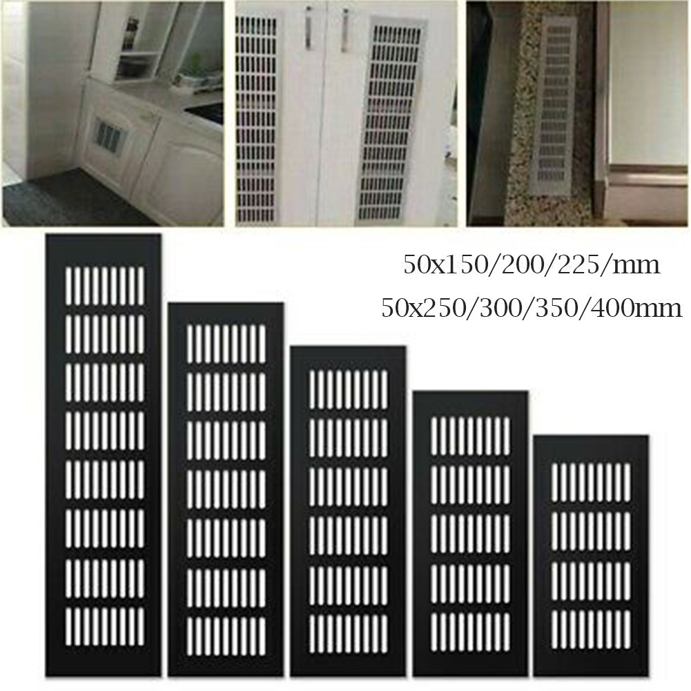 อะไหล่กระจังช่องระบายอากาศ อลูมิเนียม สีดํา สําหรับตู้ 50*150-400 มม.
