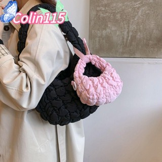 กระเป๋าใส่เหรียญ โคลินา115,กระเป๋าสะพายไหล่จีบสีทึบปุย,เทรนด…