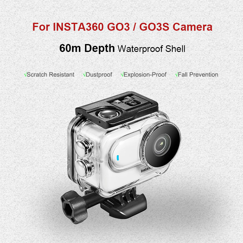 สําหรับ Insta360 GO 3 GO3 GO3S กรณีกันน้ํากล้อง Dive Case 60 M ใต้น้ํายิงอุปกรณ์เสริมสําหรับ Insta 360 GO3S