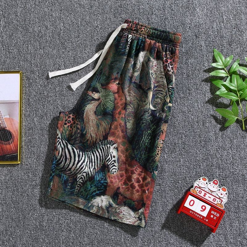 SH101 HOME กางเกงขาสั้น แฟชั่นน่ารัก กางเกงลำลอง สามารถสวมใส่ได้ทั้งชายหญิง ลวดลายสมัยใหม่ QC-DK8014