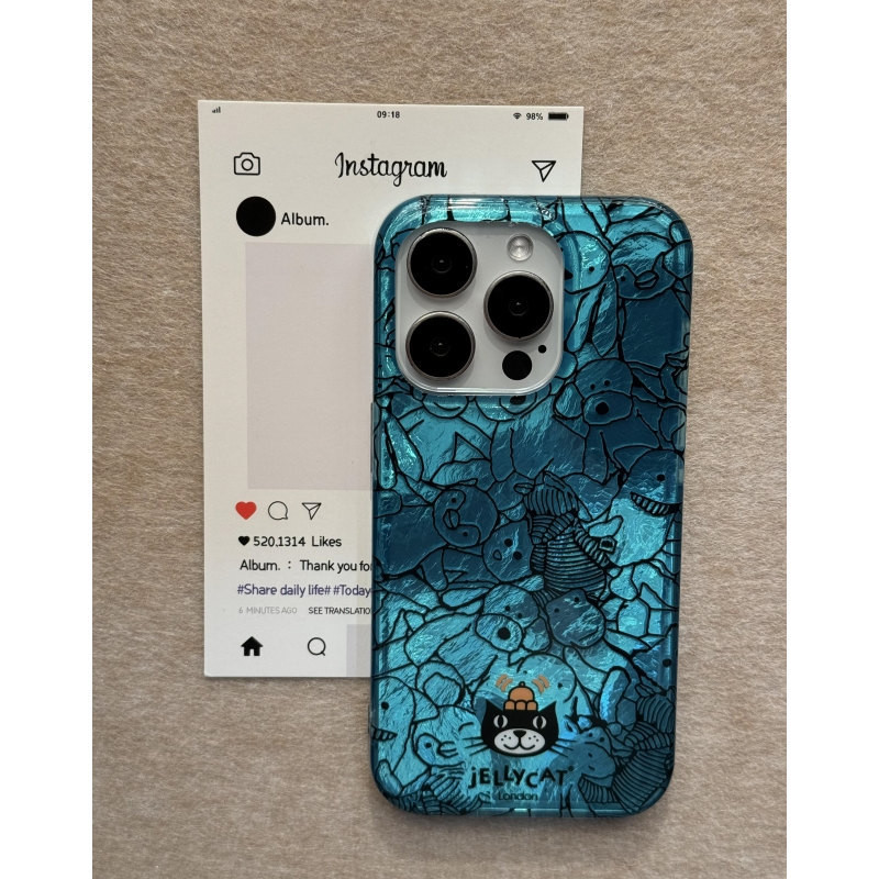 การ์ตูนสัตว์เหมาะสําหรับ iPhone16/15Promax เคสโทรศัพท์ iPhone กันกระแทก 14/13/12/11 รูปแบบธารน้ําแข็ง XNFM